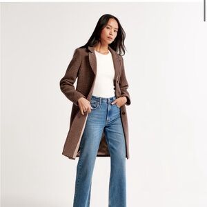 Abercrombie Wool brown houndstooth coat blazer